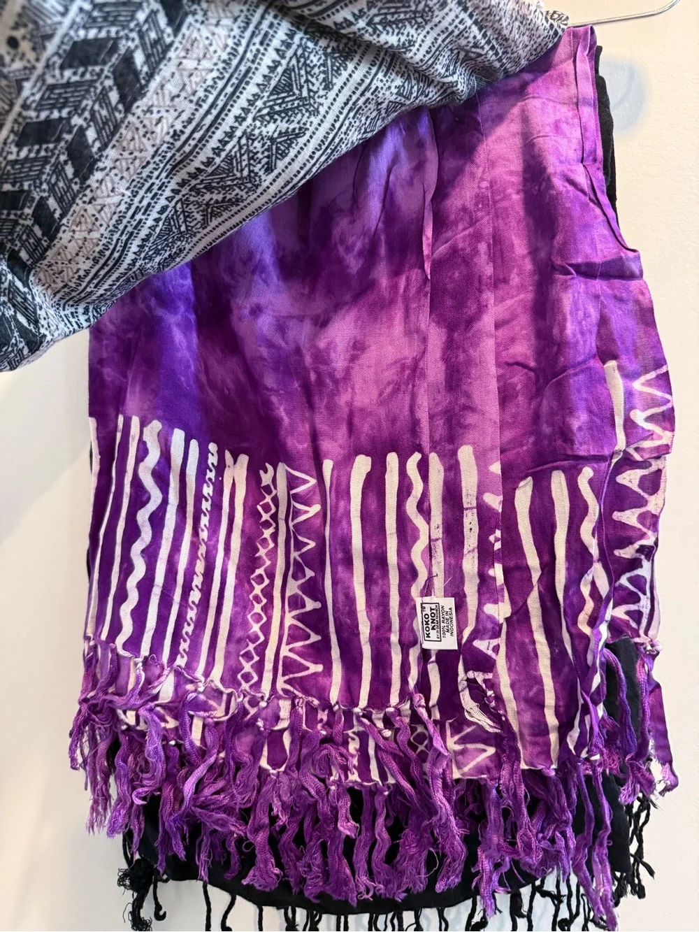 Set of 7 Lightweight Scarves - Multicolor Stripes & Neutrals